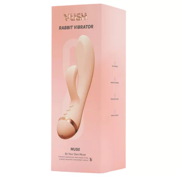Vush Muse - oplaadbare waterproof rabbit vibrator - siliconen - roze
